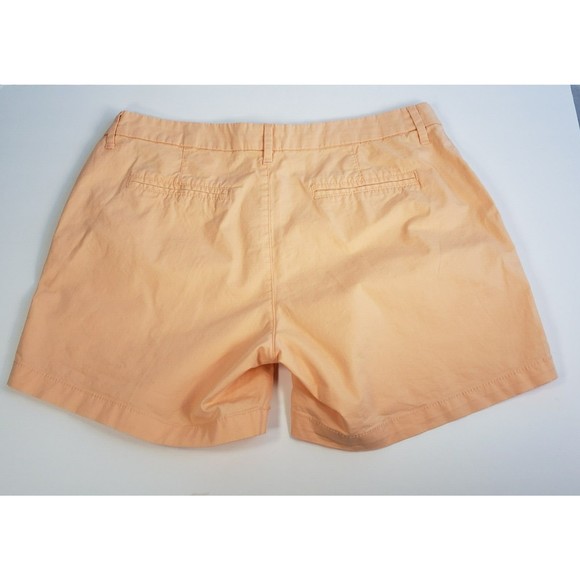 Old Navy Womens Size 8 Orange Chino Mid Rise Shorts Pockets Cotton Stretch - Picture 2 of 10